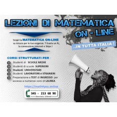 LEZIONI DI MATEMATICA ONLINE in tutta Italia.